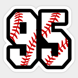 Baseball Number 95 #95 Baseball Shirt Jersey Favorite Player Biggest Fan Sticker